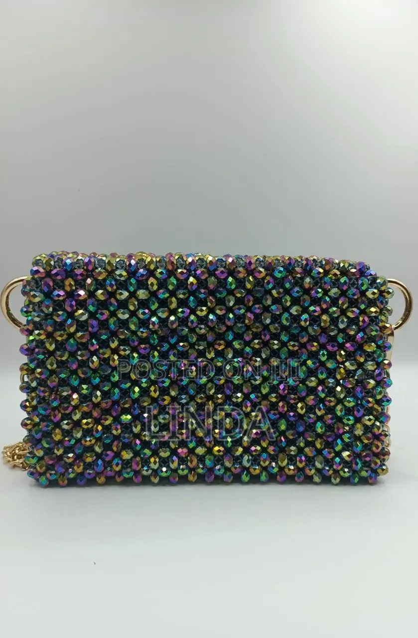 Multicolour Crystal Beaded Evening Bag