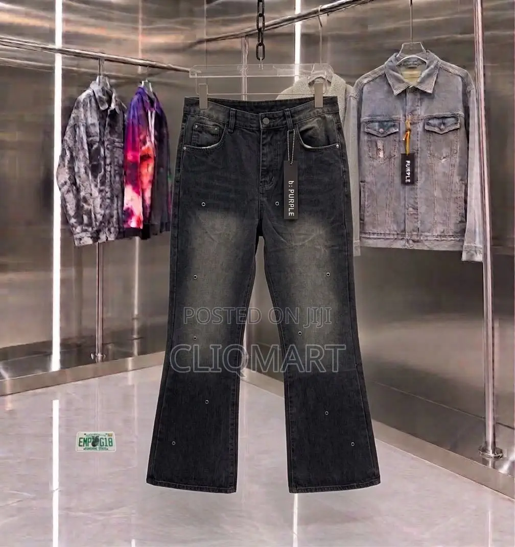 Premium Purple Designer Denim Jeans (Studded & Distressed)