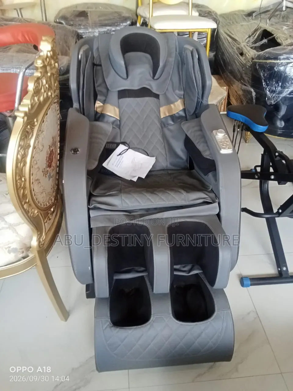 Electric Massage Chair (Grey Leather)