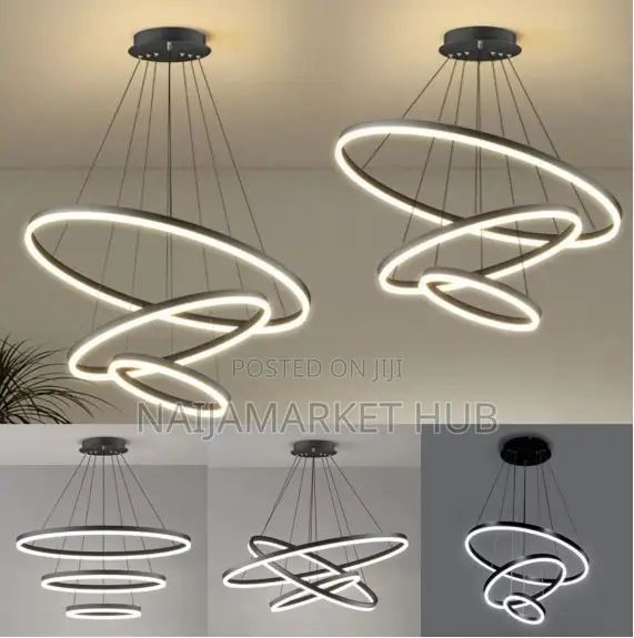 Adjustable LED Ceiling Rings Pendant Chandelier Light