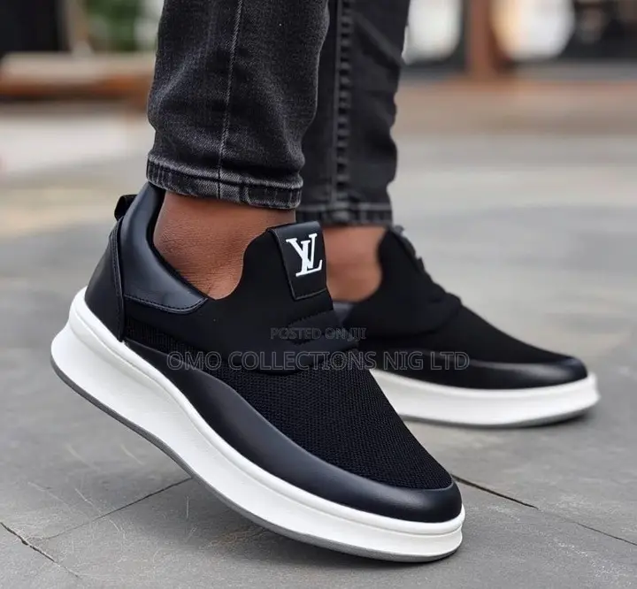 Louis Vuitton Men’s Luxury Slip-on Sneakers–Available in Black & Blue