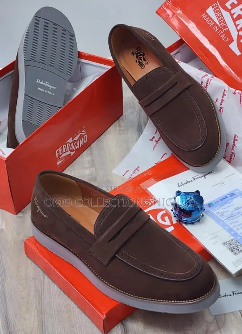 Salvatore Ferragamo Men’s Luxury Suede Shoes – Fully Boxed