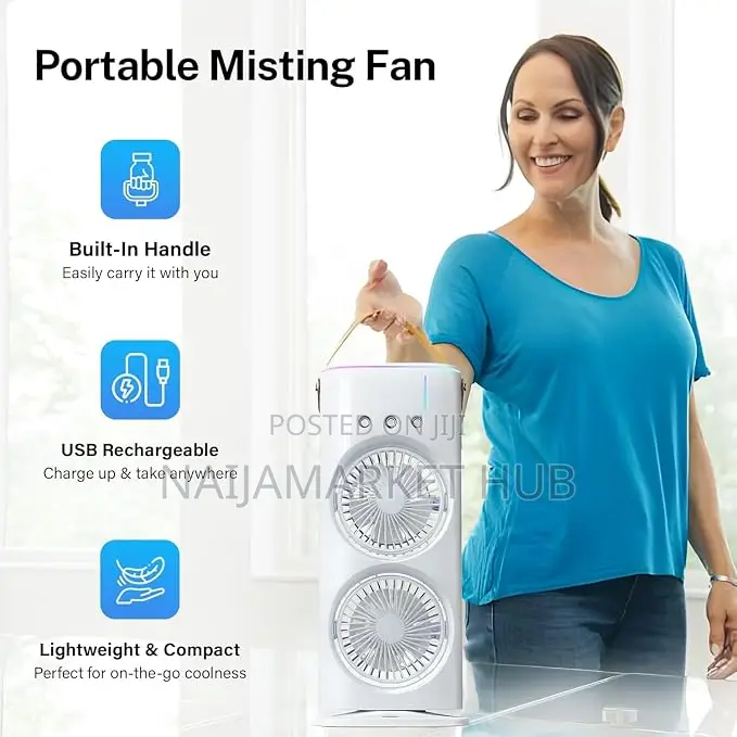 4000mAh Double Ended Cooling , Mist Spray Fan ,Humidifer With Remote
