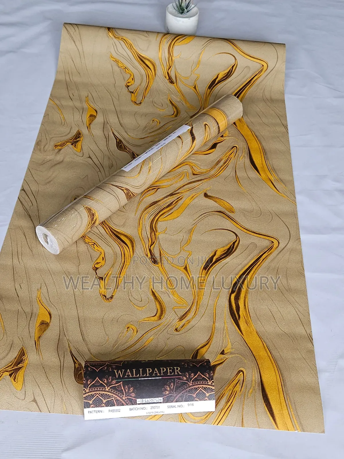 Luxury 3D Liquid Gold Marble Wallpaper