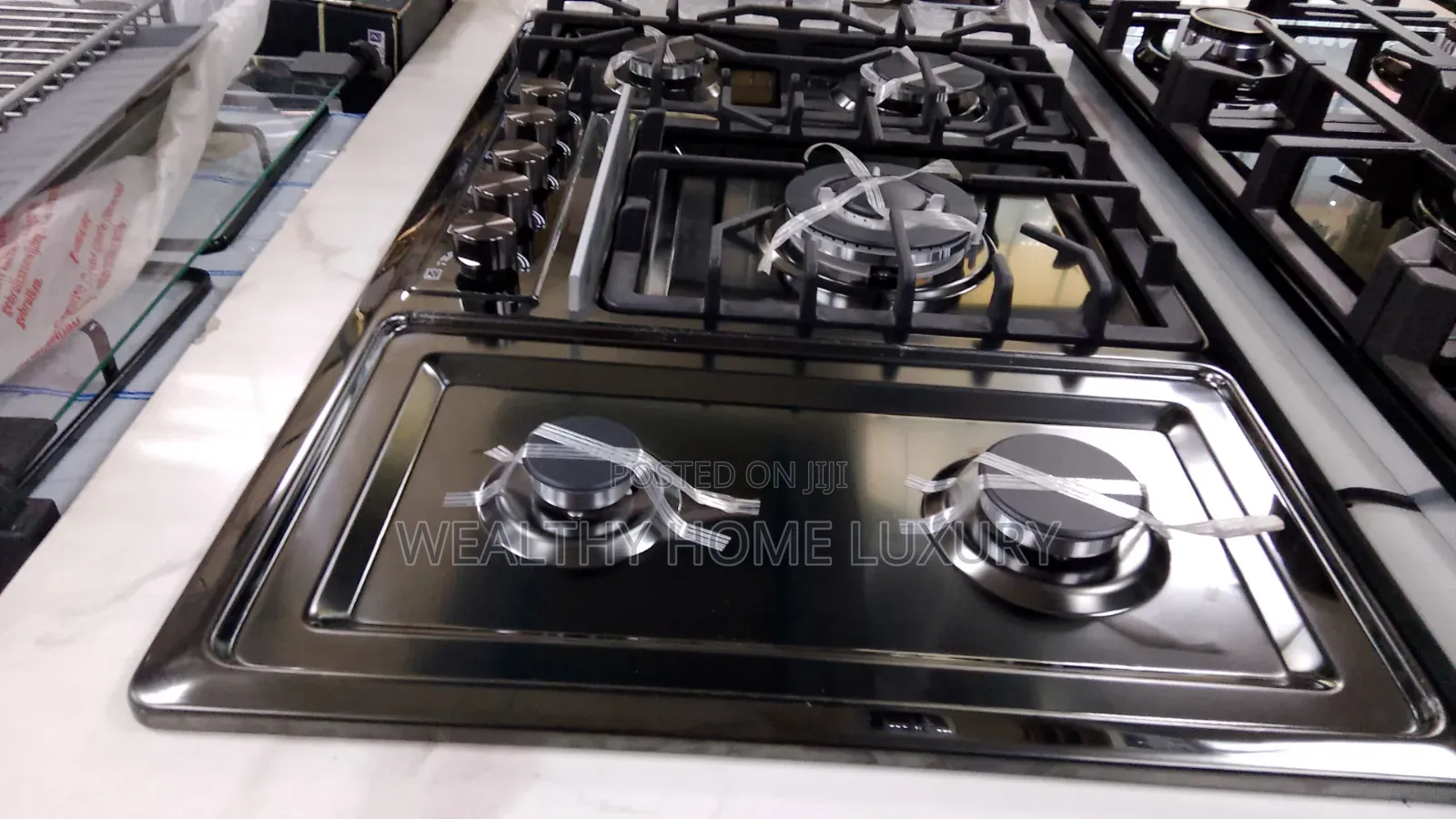 Luxury 5-Burner Built-in Black Stainless Steel Gas Hob
