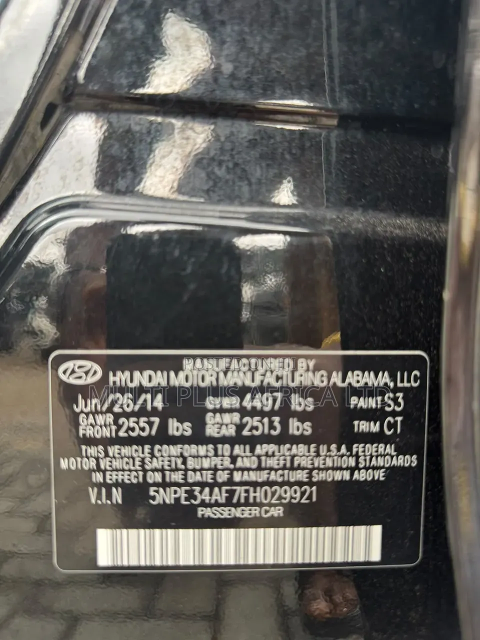 Hyundai Sonata Limited 4dr Sedan (2.4L 4cyl 6A) 2015 Black