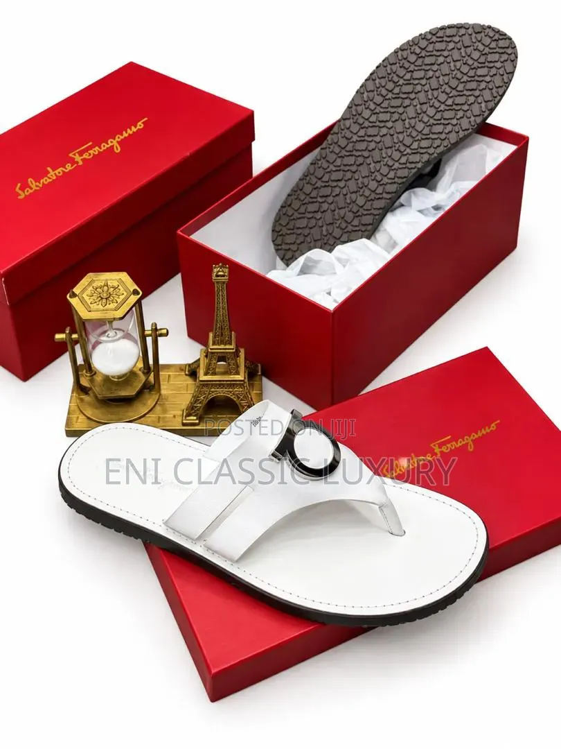 Pure Quality Luxury Men's Italian Leather Slippers Robert Cavalli