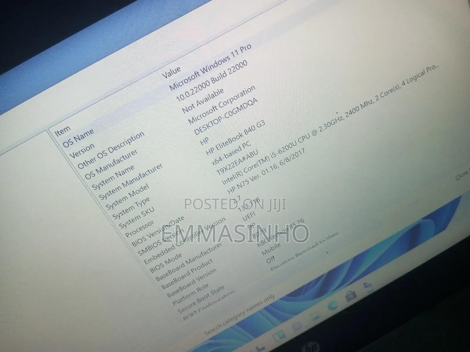 Laptop HP EliteBook 840 G3 8GB Intel Core i5 SSD 256GB