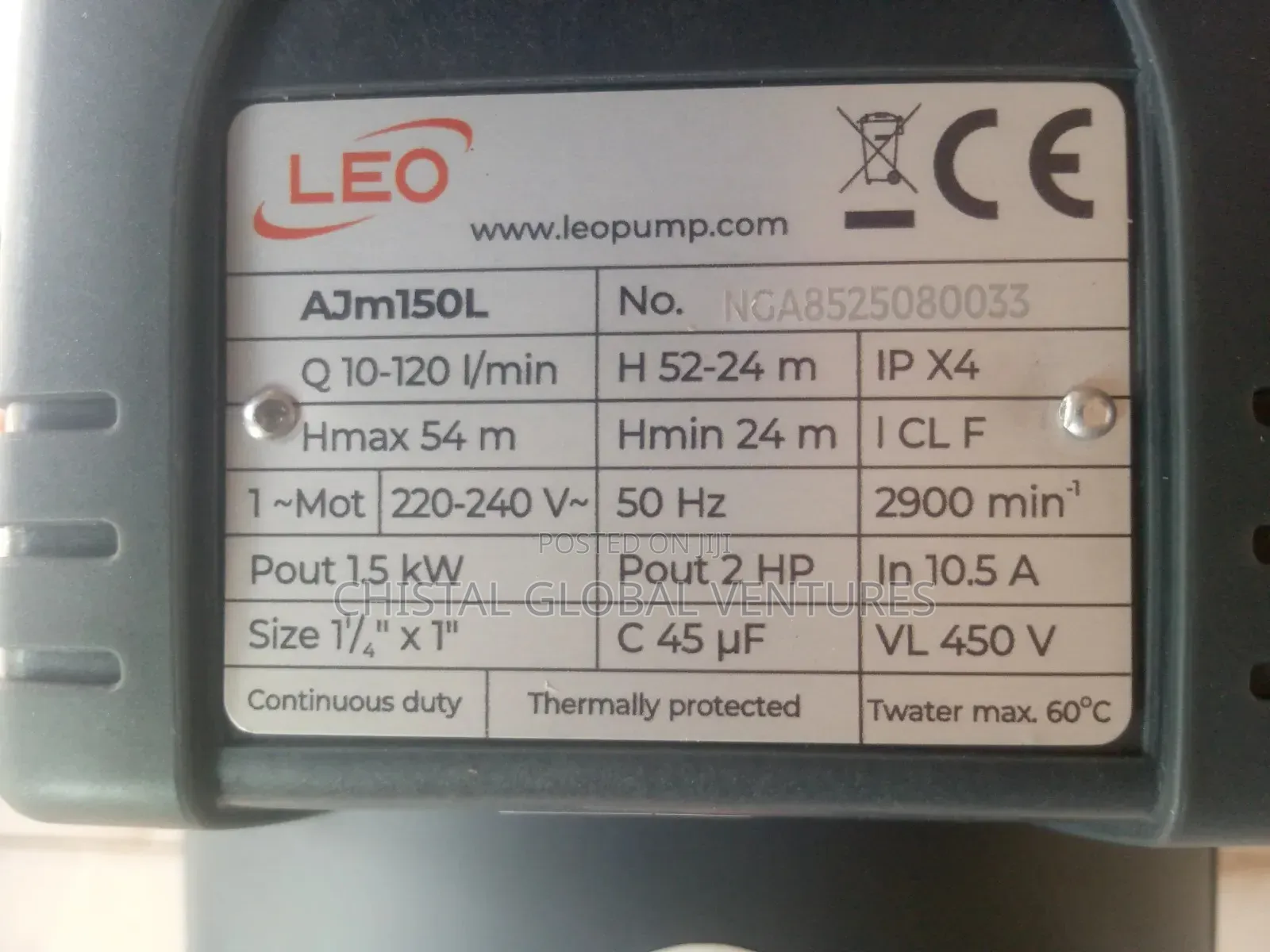 LEO 2HP Self-Priming Jet Pump (AJM150L)