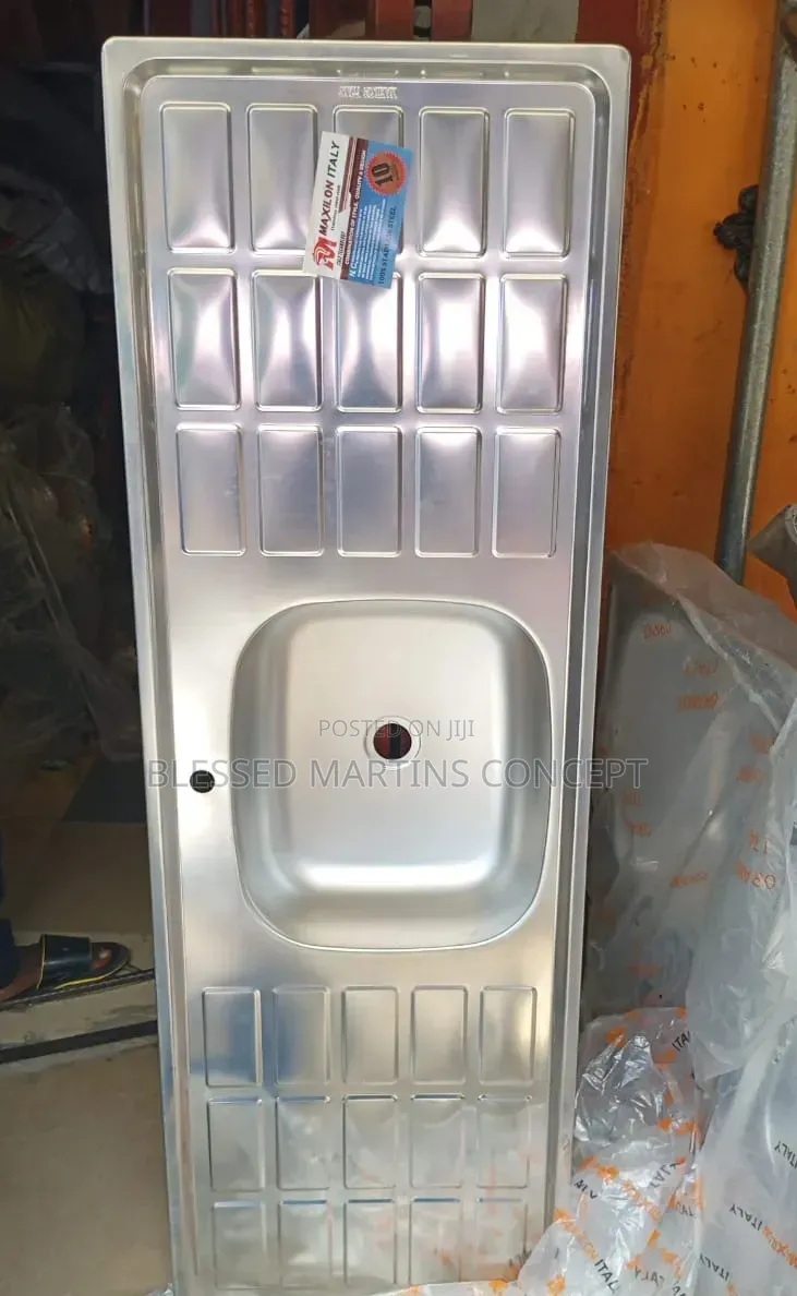 150x50cm Large Stainless Kitchen Sink With Single Bowl and Double Tray
