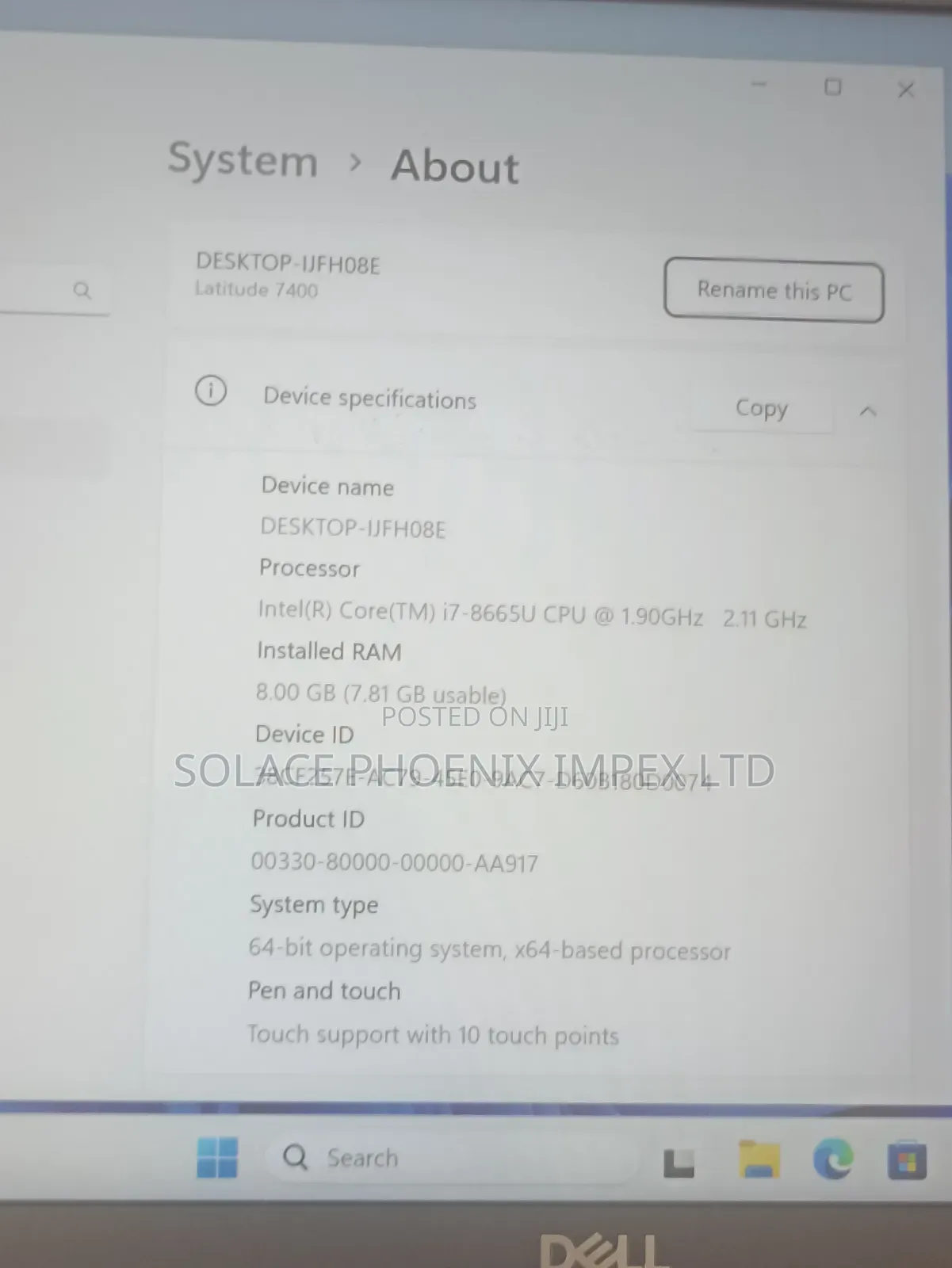 Laptop Dell Latitude 7400 8GB Intel Core i7 SSD 256GB