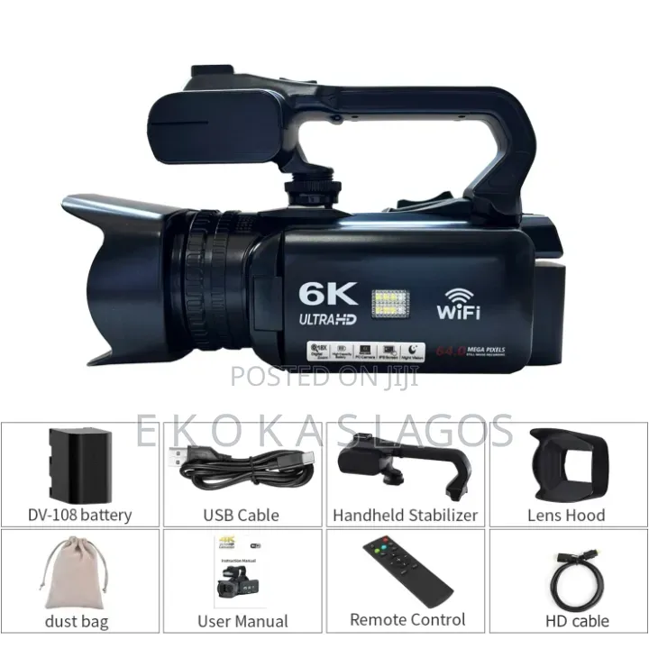 6k Ultra HD 64mp Touchscreen Video Camcorder Camera 18X Digital Zoom