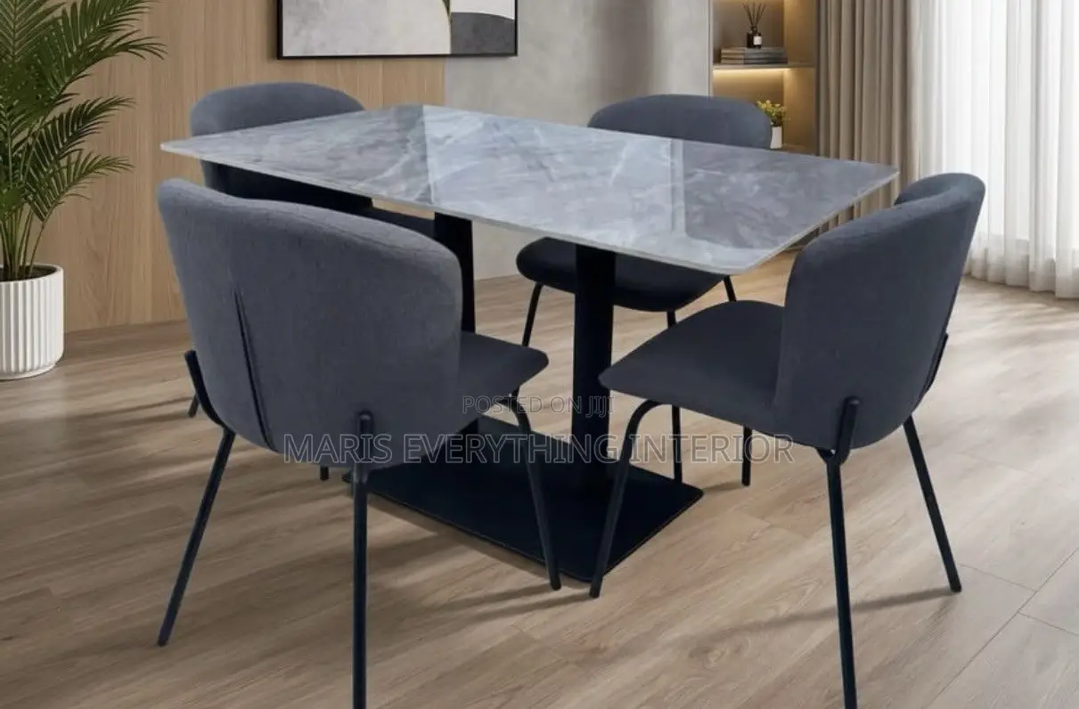 Luxury 4-Seater Marble Dining Set - FREE Delivery & Installation
