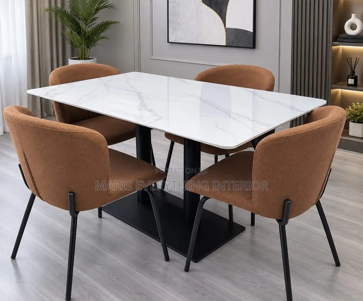 Luxury 4-Seater Marble Dining Set - FREE Delivery & Installation