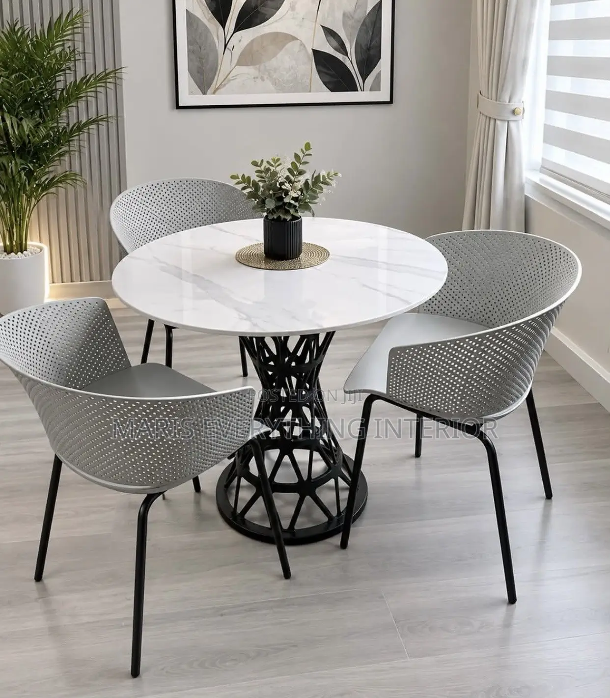 LUXURY 3-Seater Marble Dining Set ( FREE DELIVERY AND INSTALLATION)