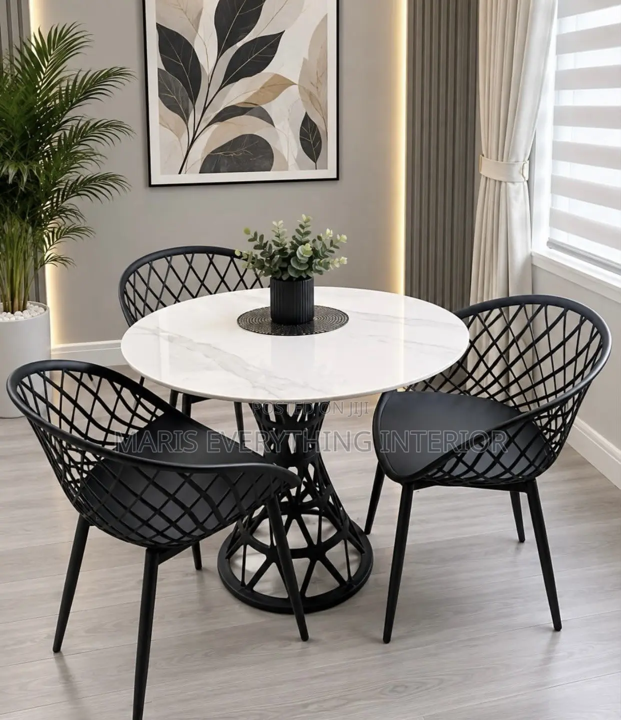LUXURY 3-Seater Marble Dining Set ( FREE DELIVERY AND INSTALLATION)