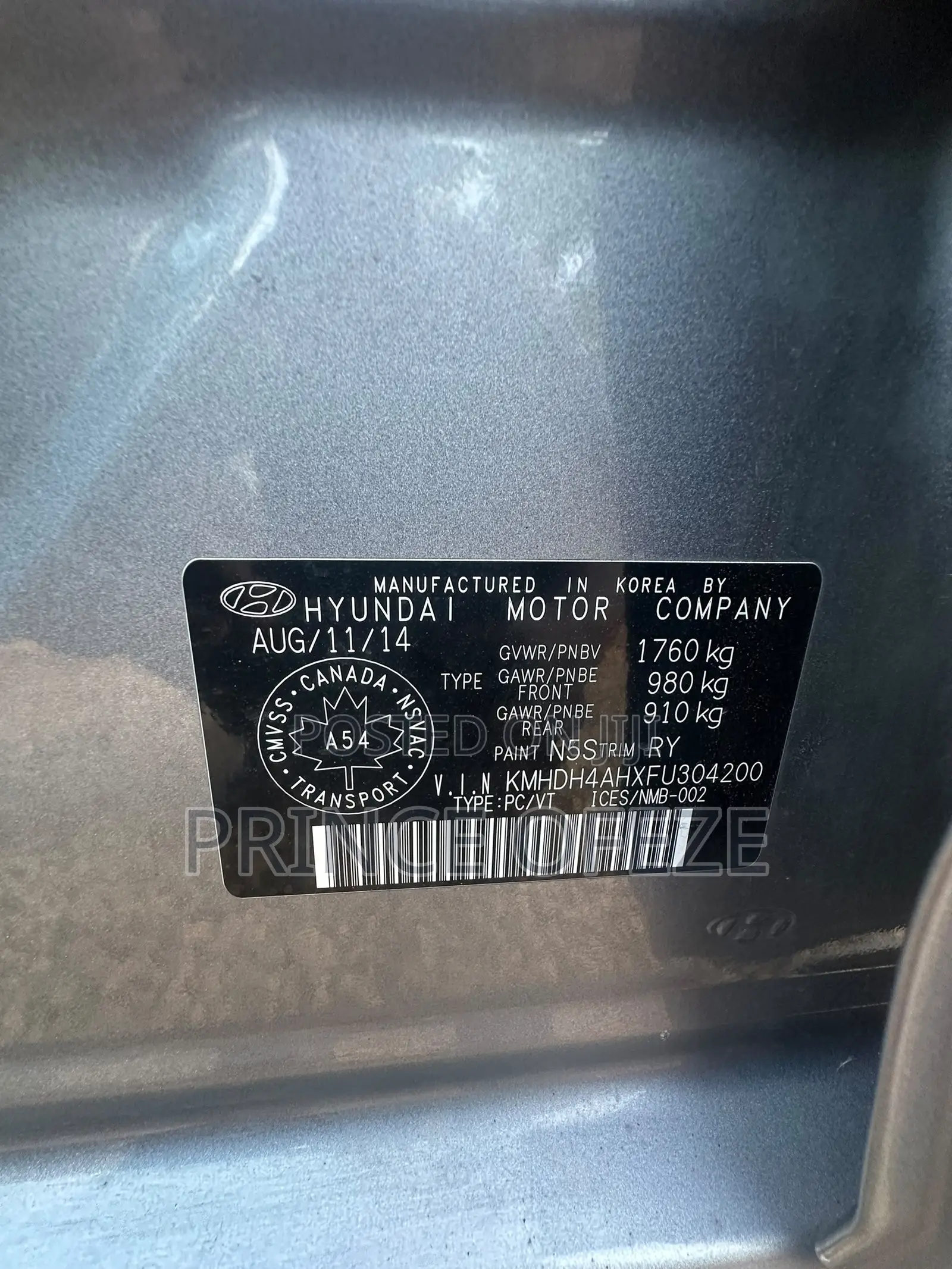 Hyundai Elantra 2015 Blue