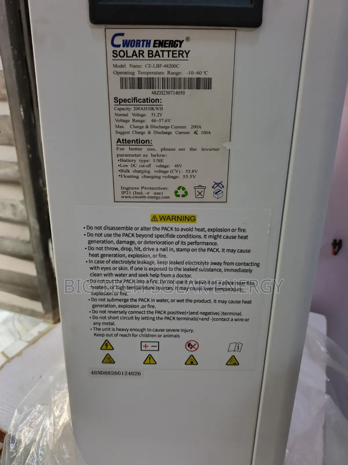 10kwh 51.2v Cworth Energy Lithium Battery