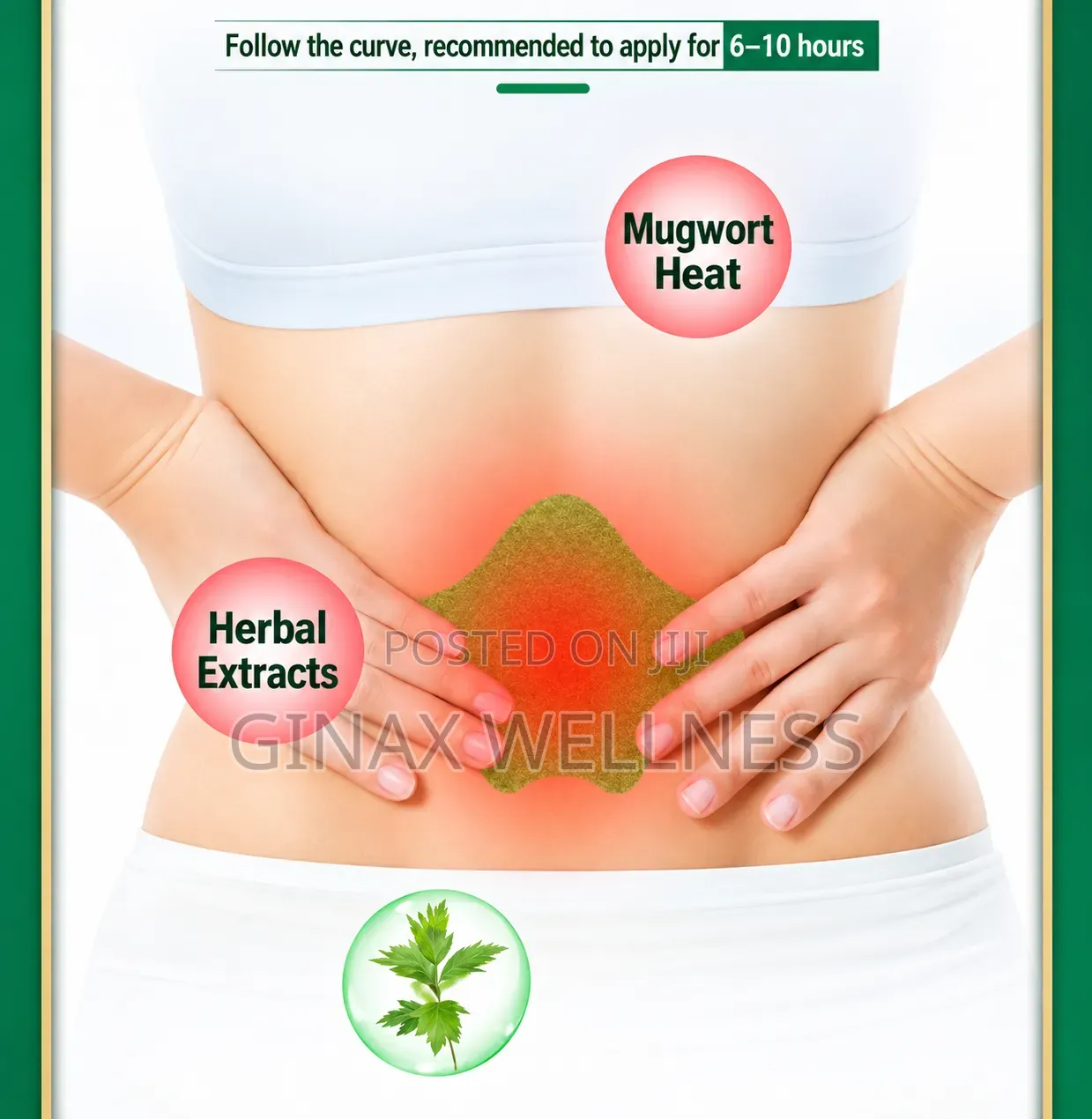 Herbal Lumbar and Back Pain Relief Patches With Mugwort (12 Patches)