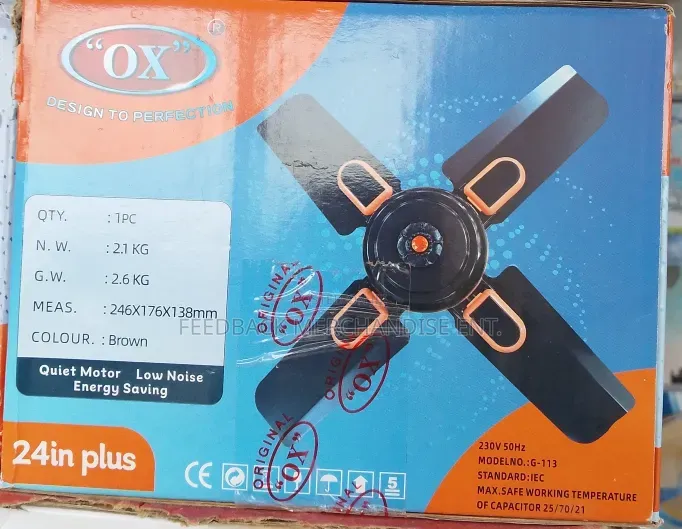 Ox Plus Ceiling Fan, 24 Inches.