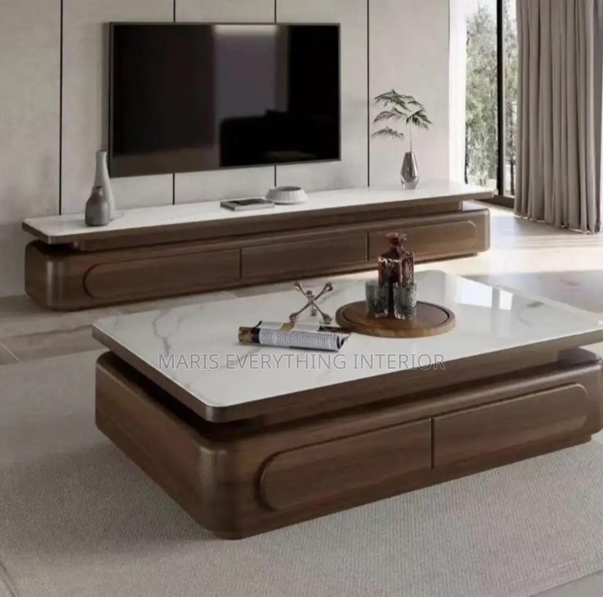 Grandeur Luxury Living Set(TV Console¢er Table) Free Delivery&inta