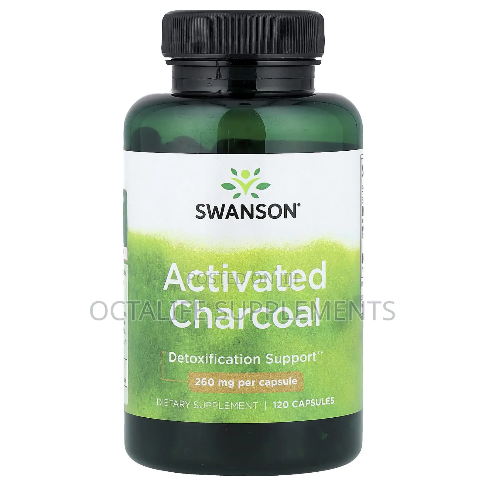 Swanson Vitamins, Activated Charcoal, 260 Mg, 120 Capsules