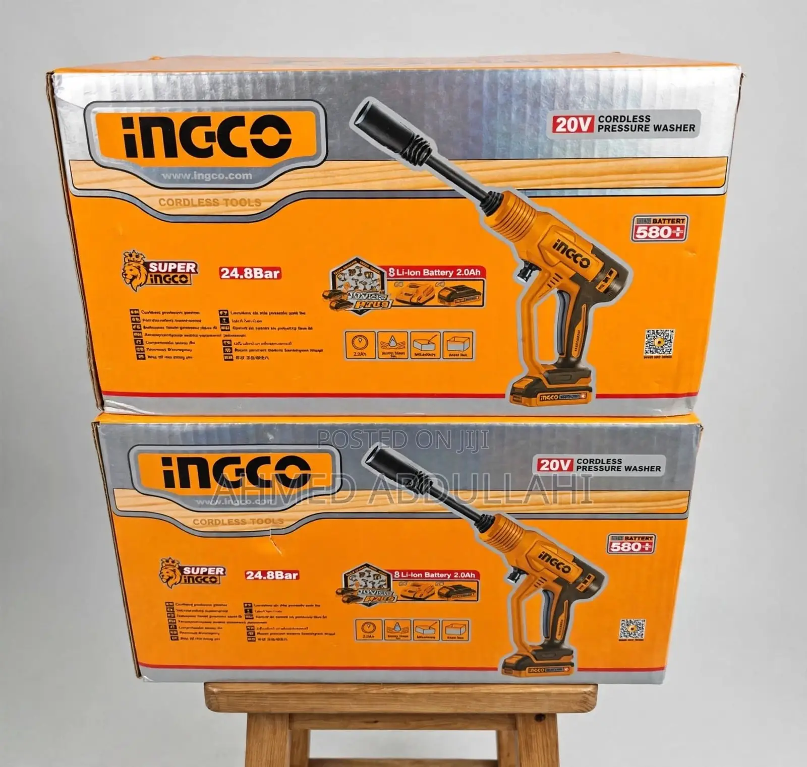 INGCO 20V Cordless Pressure Washer - 24.8Bar