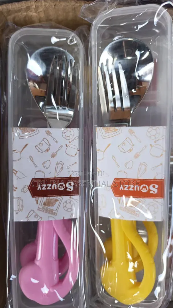 Steel Kids' Fork and Spoon Set (Bulk Sales Only)