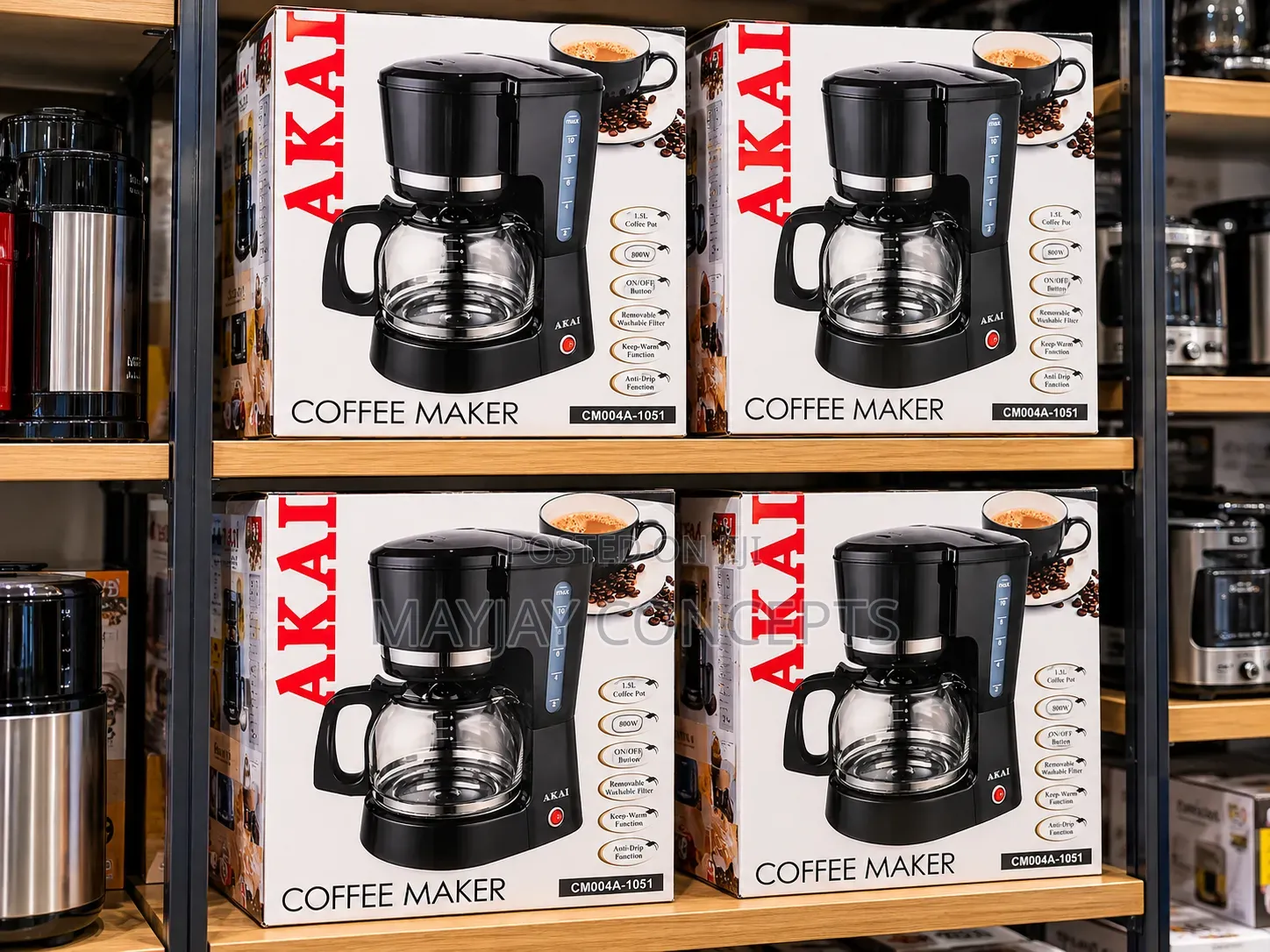 AKAI CM004A-1051 1.5L 800W Coffee Maker With Keep Warm Function