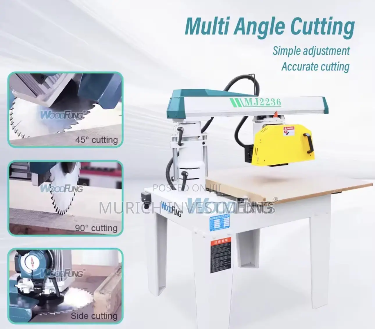 Heavy Duty 3KW Radial Arm Saw 350mm | MJ2238