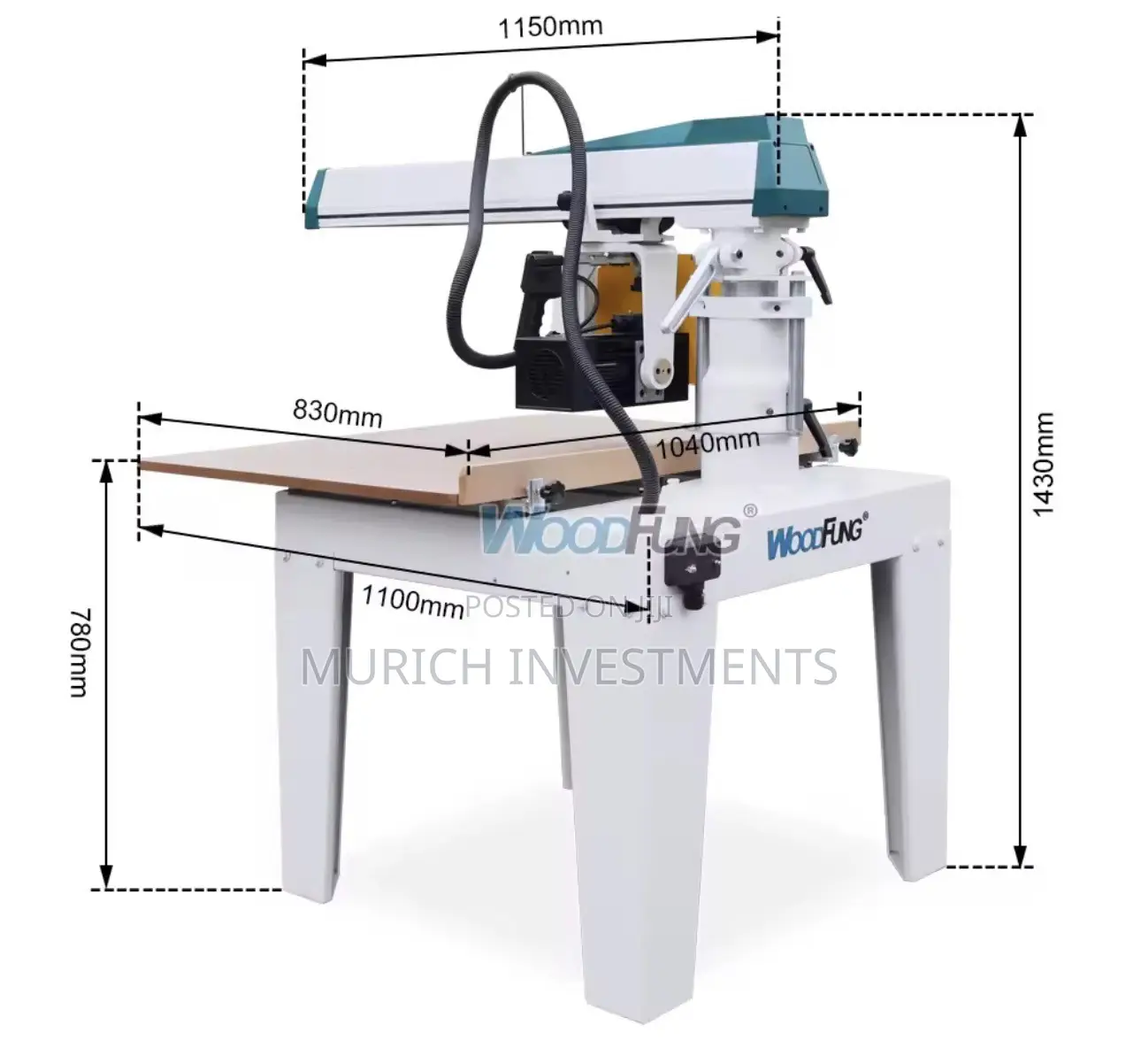 Heavy Duty 3KW Radial Arm Saw 350mm | MJ2238