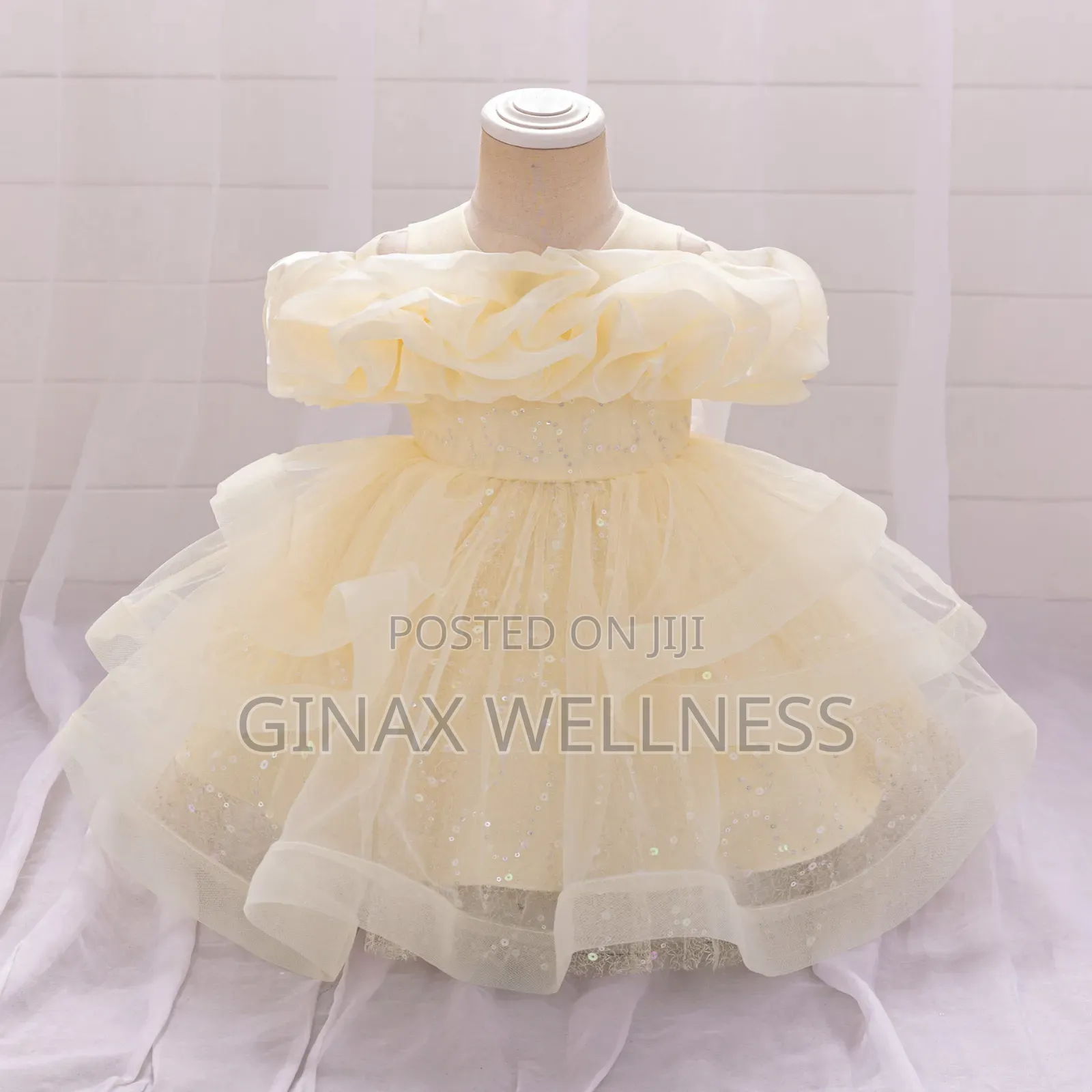 Baby Girls Luxury Dress With Sequin and Ruffle Designs (6-12months)