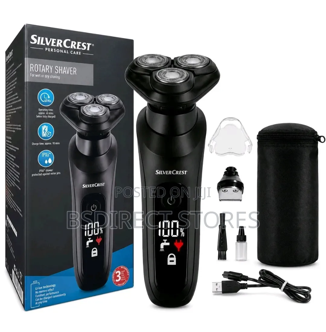 Silvercrest Cordless LED Display Rotary Shaver for Wet or Dry Shaving