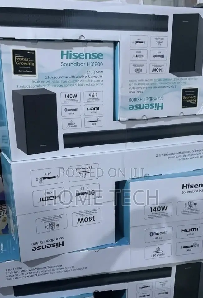 Hisense HS1800 140W Wireless Subwoofer Soundbar With Remote Control