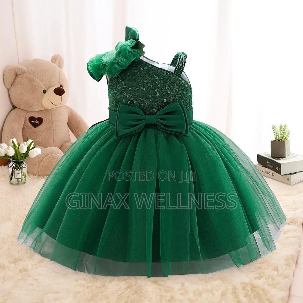 Baby Girls Party Dress With Sparkling Sequin and Bow (6-12 Months)