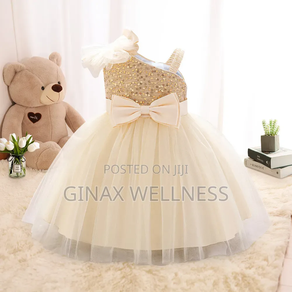 Baby Girls Party Dress With Sparkling Sequin and Bow (6-12 Months)