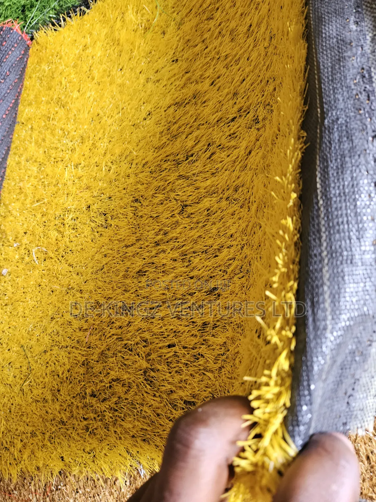 Yellow 30mm Synthetic Artificial Grass Carpet Rug