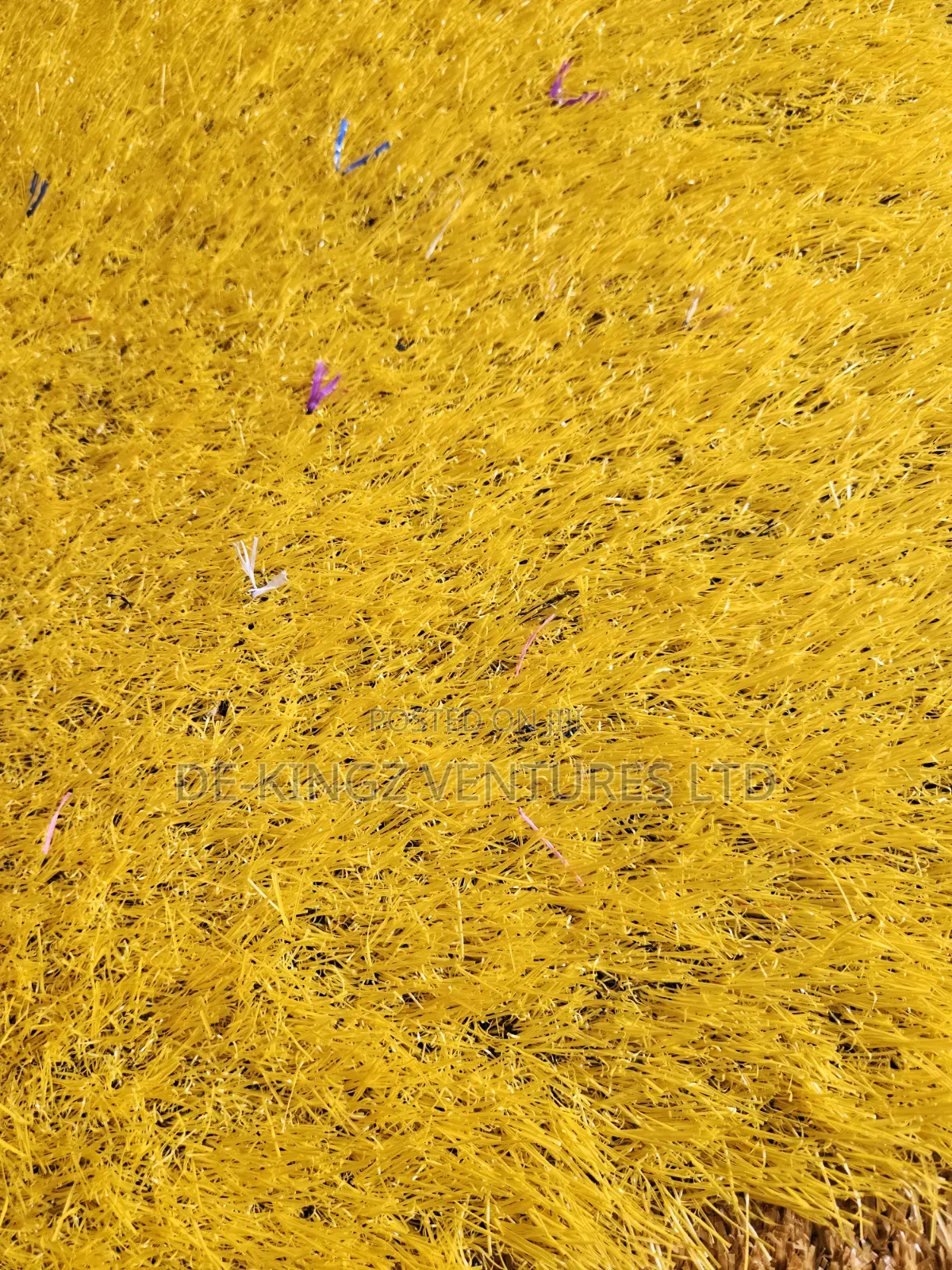 Yellow 30mm Synthetic Artificial Grass Carpet Rug
