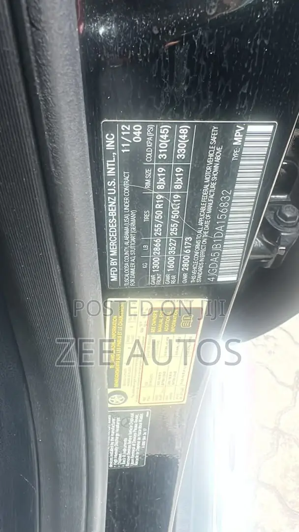 Mercedes-Benz M Class ML 350 4Matic 2012 Black