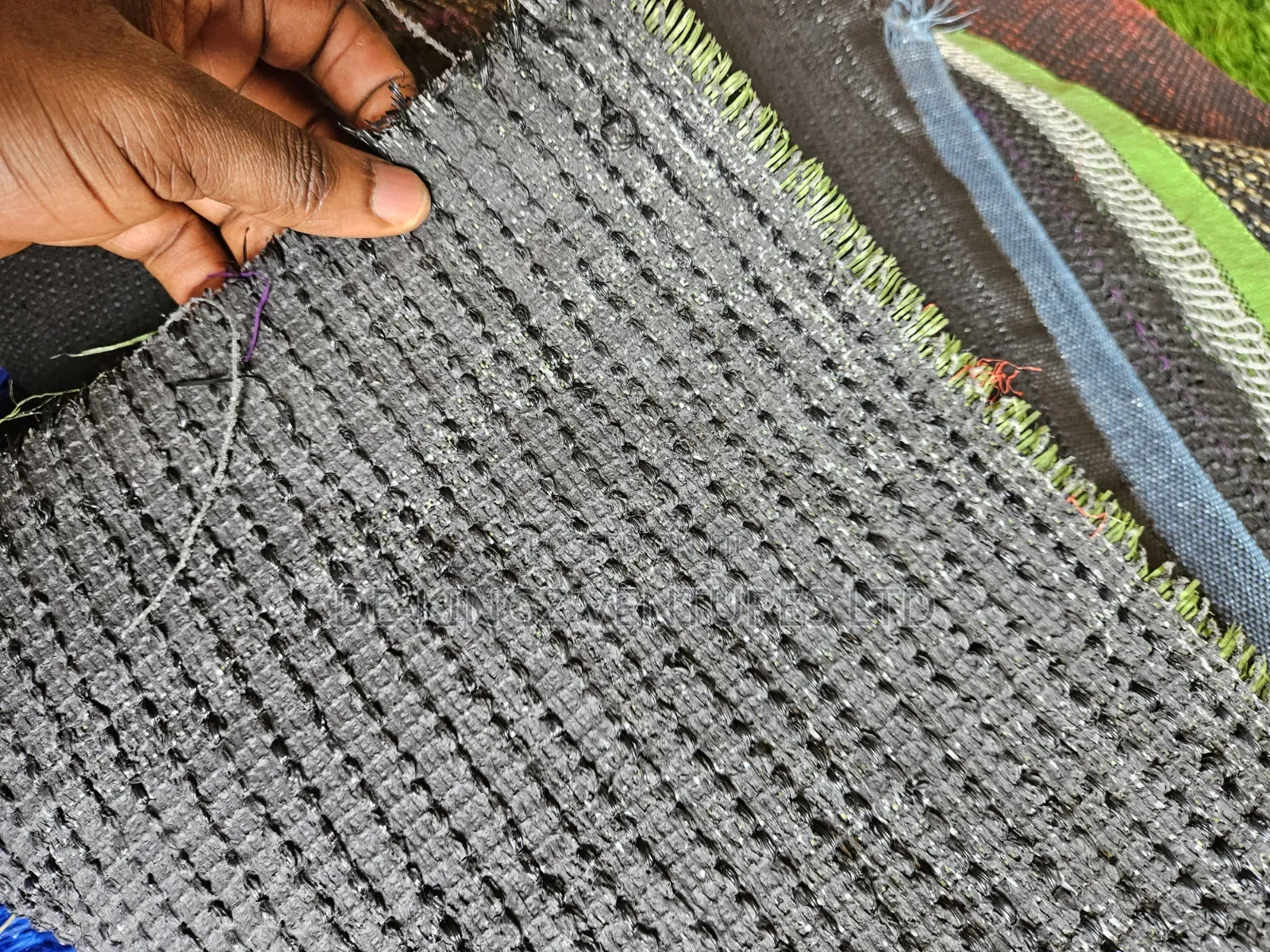 Black 30mm Synthetic Grass Rug Carpet Astroturf
