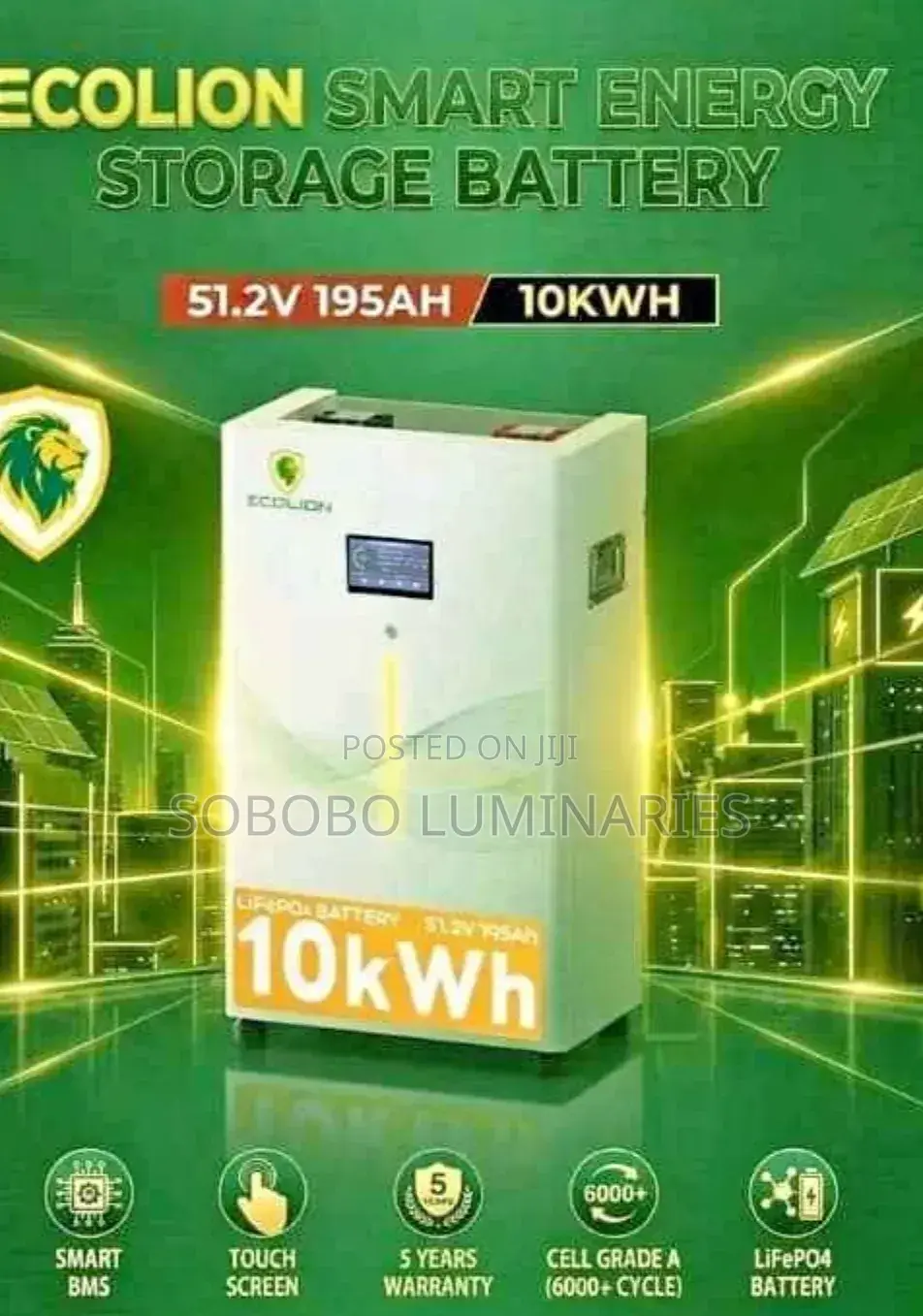 Ecolion 10kwh 51v Lithium Ion Battery