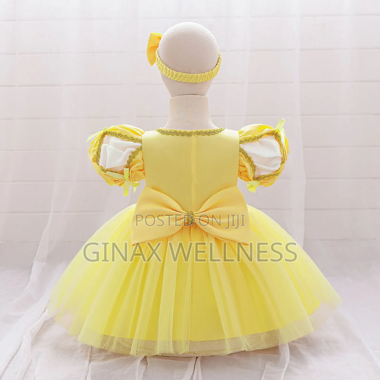 Baby Girls Dress With Bow, Decorative Detailing and Headband (3-12m)