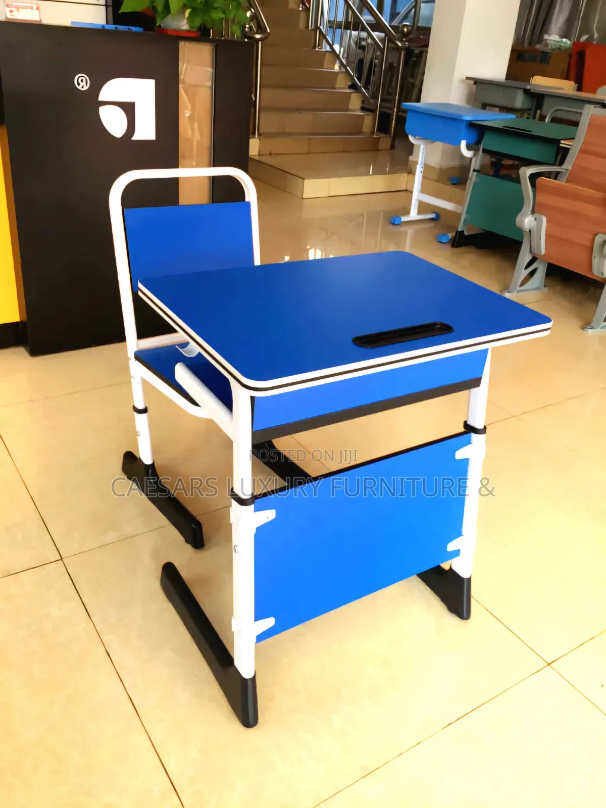 School Desk and Chair Metal Flame