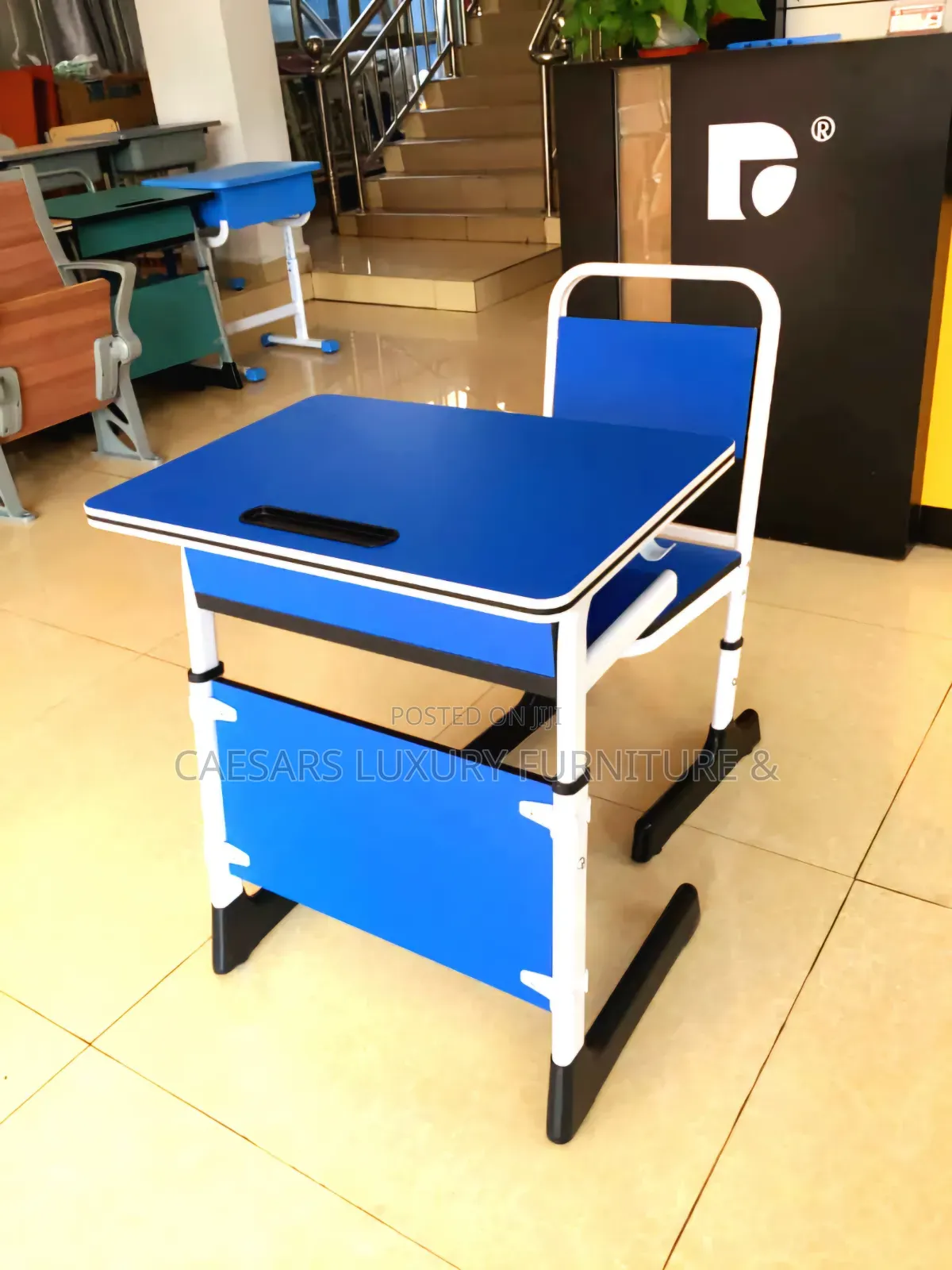 School Desk and Chair Metal Flame