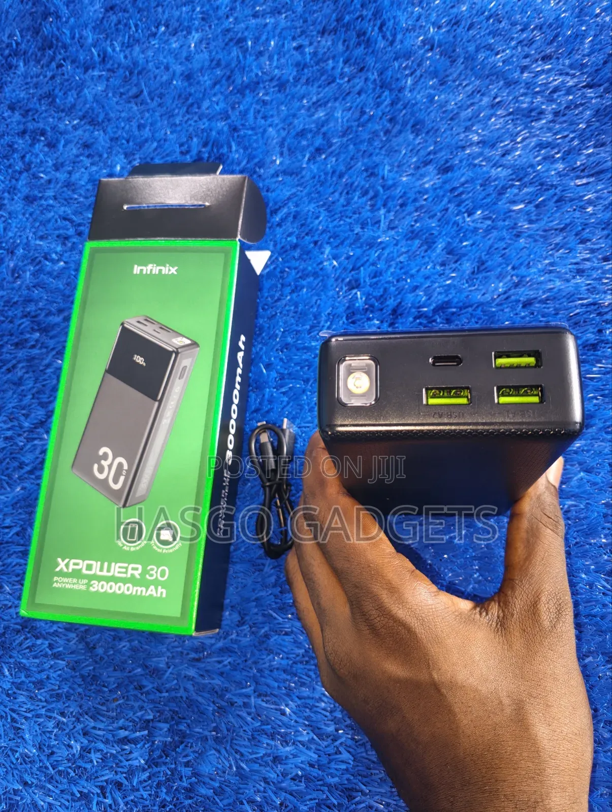 30000mAh Power Bank. Very Powerful, Can Charge Phone 4-6 Times.