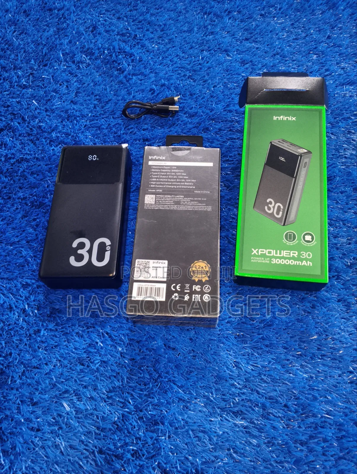 30000mAh Power Bank. Very Powerful, Can Charge Phone 4-6 Times.