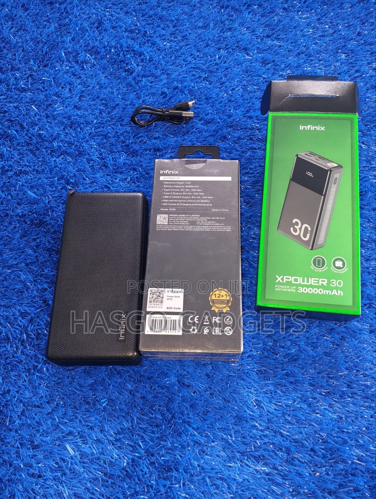 30000mAh Power Bank. Very Powerful, Can Charge Phone 4-6 Times.