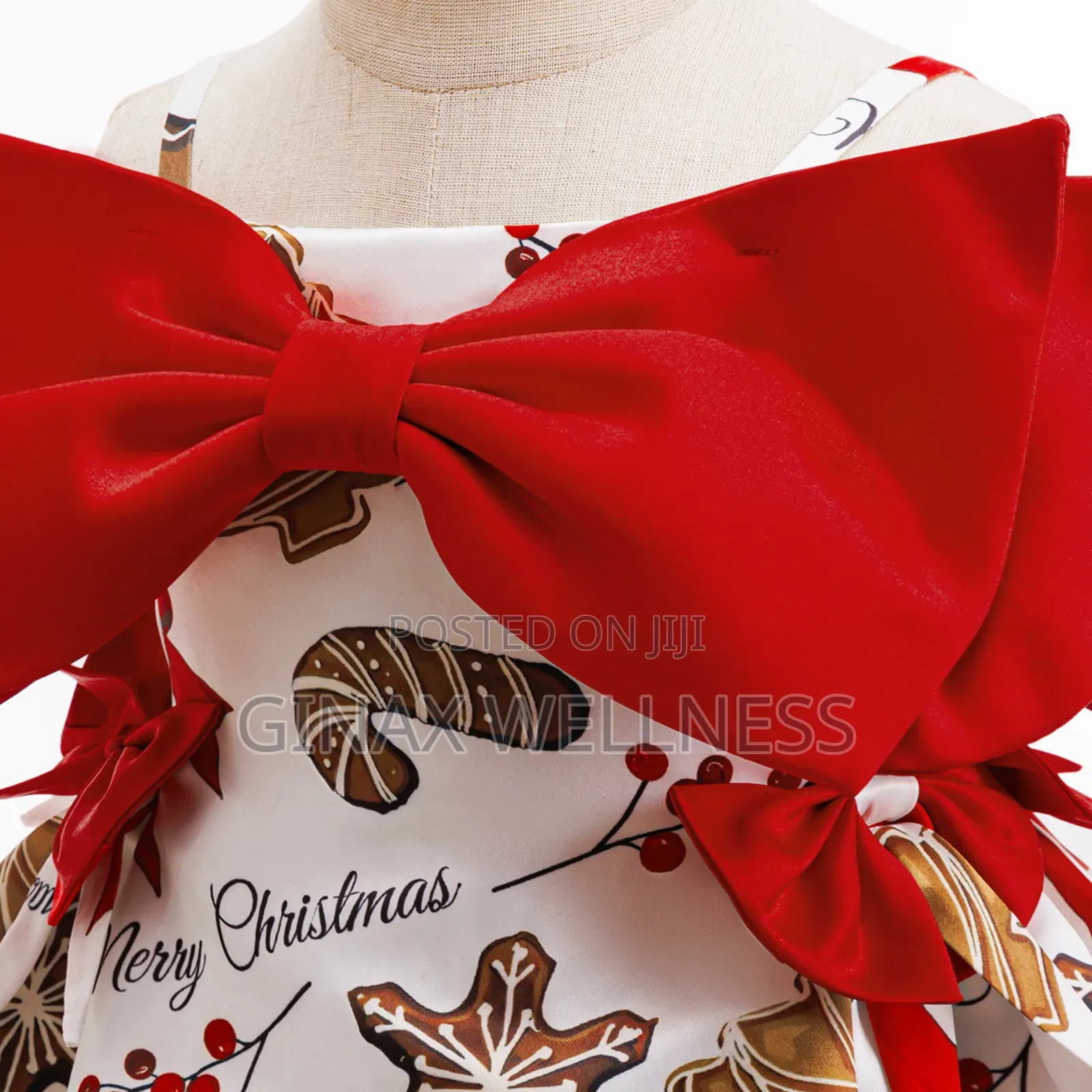 Baby Girls Christmas Princess Dress With Fancy Red Bow (6-12 Months)