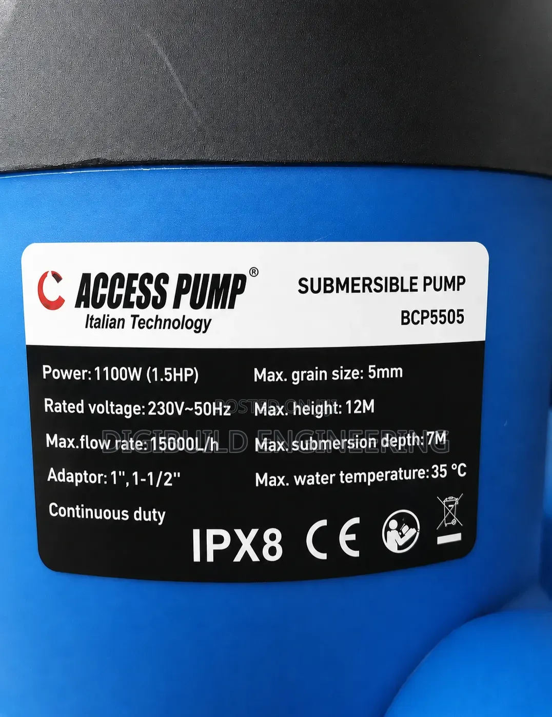 1.5hp Access Plastic Sewage Pump