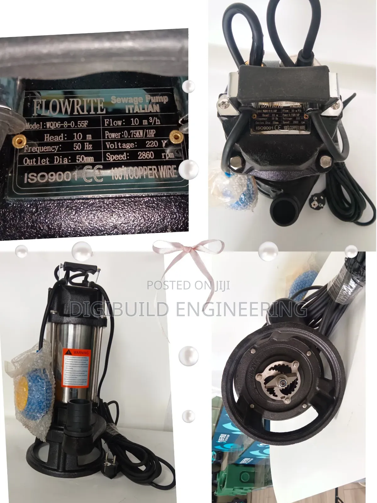 1hp Flowrite Sewage Pump With Cutter